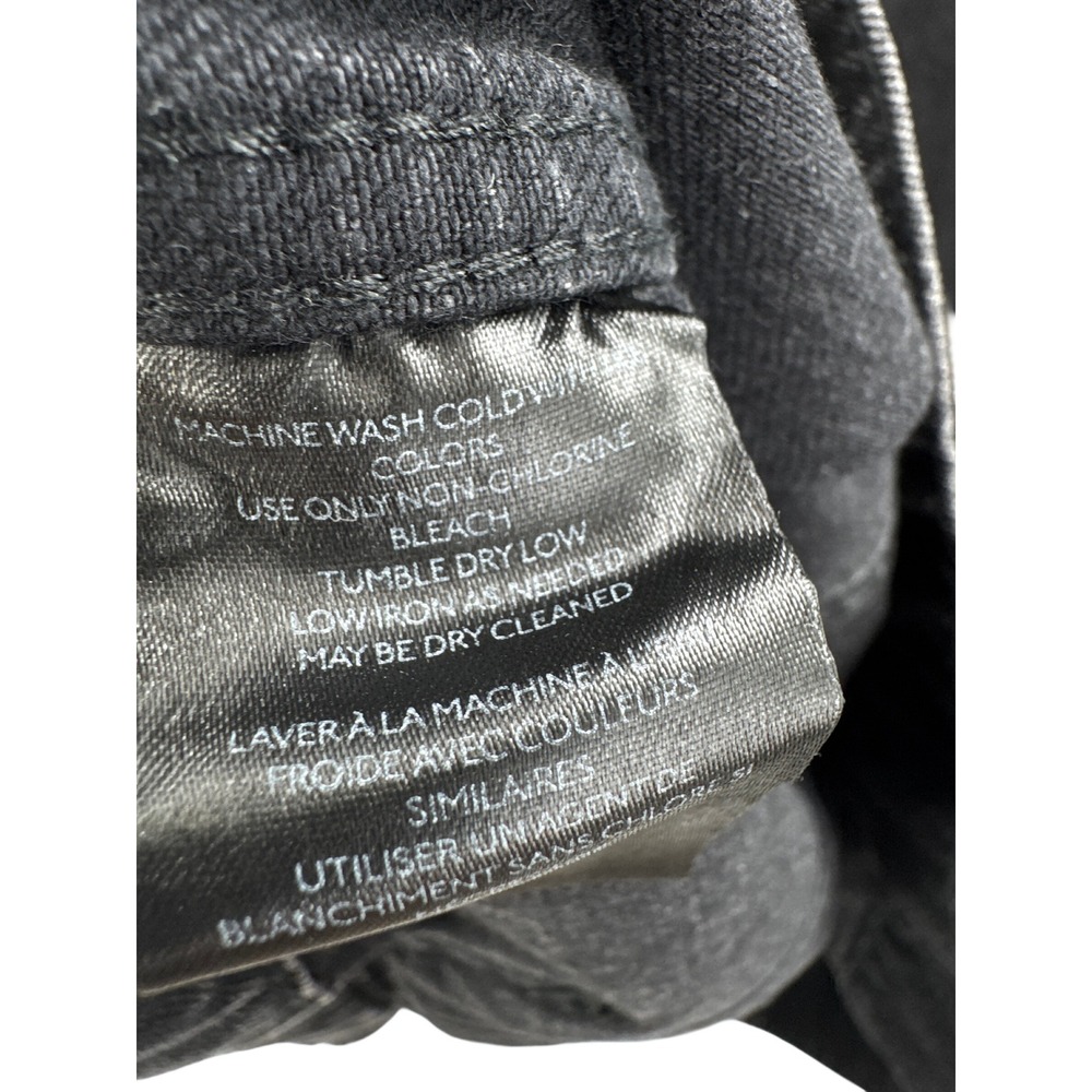 Pilcro Trucker Jacket Size S Black Stretch Denim Dark Wash Collared Front-Button - Picture 8 of 10